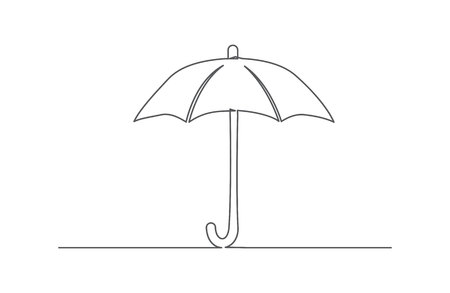 Umbrella One line drawing on whiteのイラスト素材