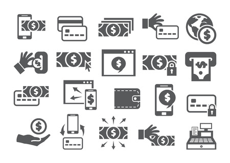 Payment icons set on white backgroundのイラスト素材