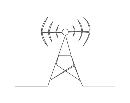 Antenna One line drawingのイラスト素材