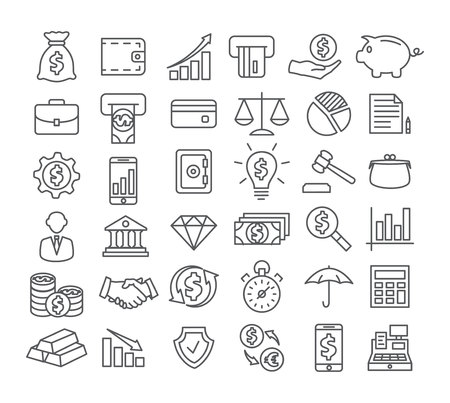 Finance Line Iconsの写真素材