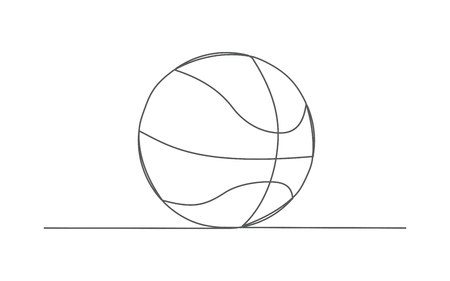 Basketball One line drawingのイラスト素材