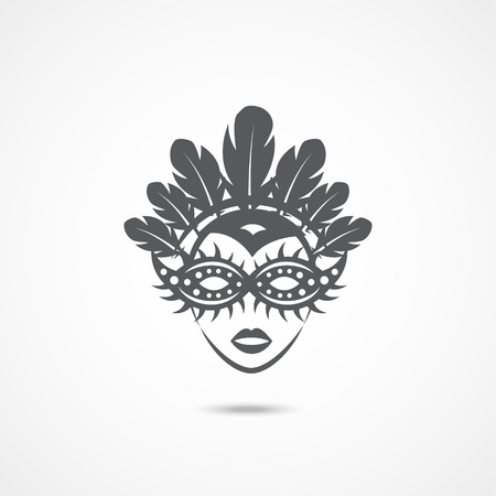 Carnival mask Icon on white backgroundのイラスト素材