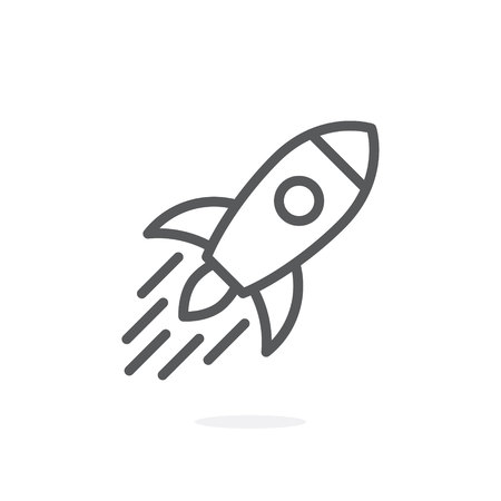 Rocket vector icon on white backgroundのイラスト素材