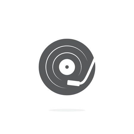 DJ turntable icon on whiteのイラスト素材