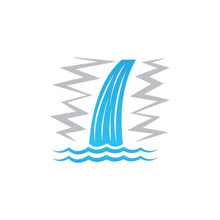 Waterfall icon vector isolated onのイラスト素材
