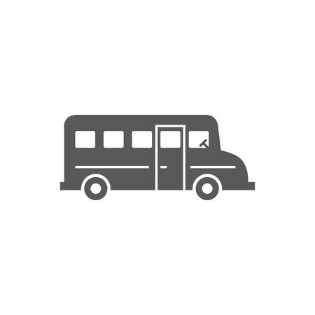 School Bus Icon on whiteのイラスト素材