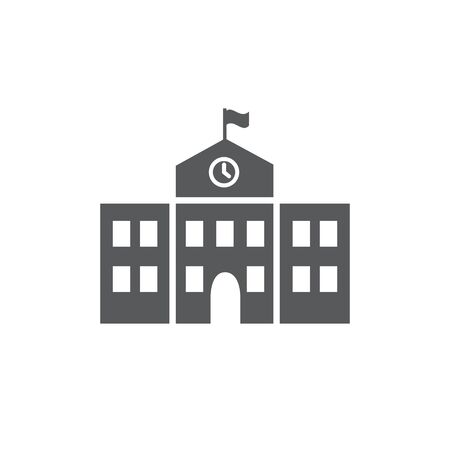 School building icon on whiteのイラスト素材