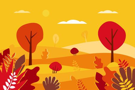 Autumn landscape Vector illustration inのイラスト素材