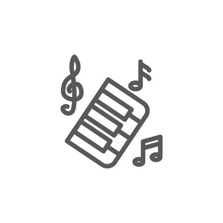 Music line icon on whiteのイラスト素材