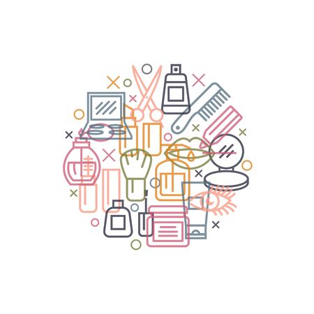 COSMETIC Concept with icons andのイラスト素材