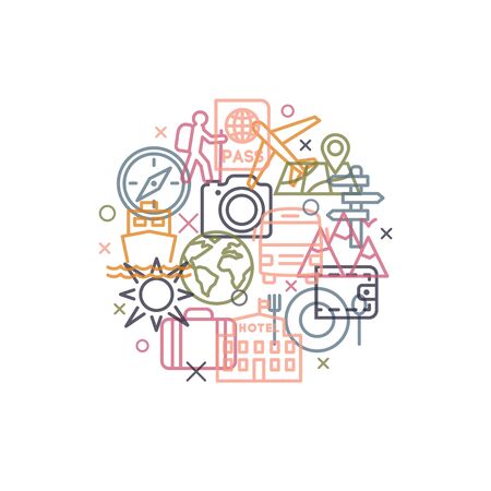 TRAVEL Concept with icons andのイラスト素材