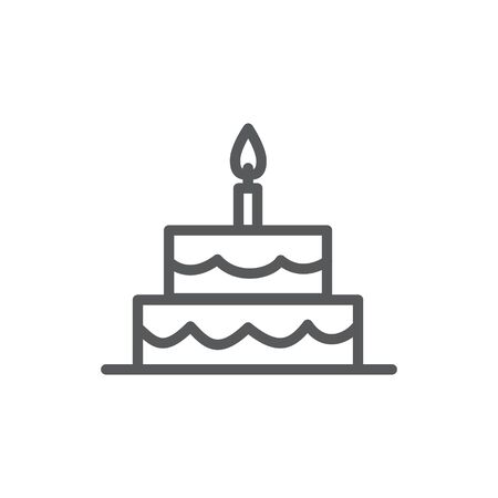 Cake line icon on white background.のイラスト素材