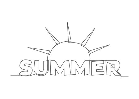 Summer vector illustration One lineのイラスト素材