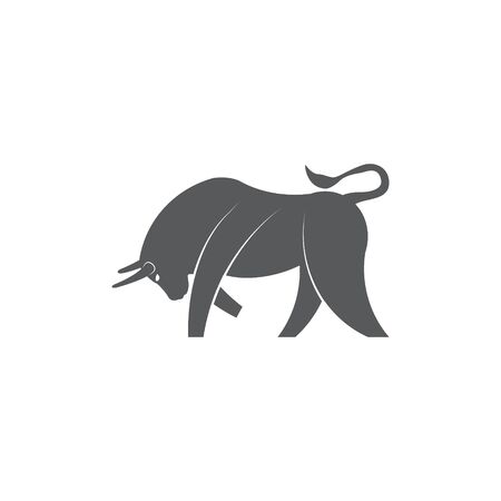 Bull icon on white backgroundのイラスト素材