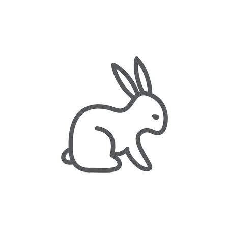 Rabbit line icon on whiteのイラスト素材