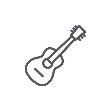 Guitar Line Icon on whiteのイラスト素材