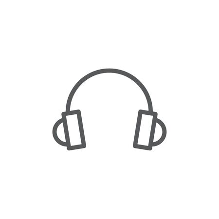 Headphones line icon on whiteのイラスト素材