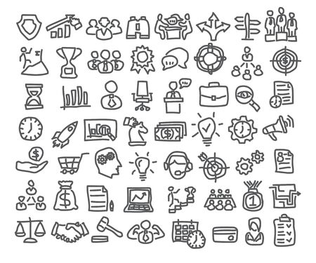 Business Icons in hand drawnのイラスト素材