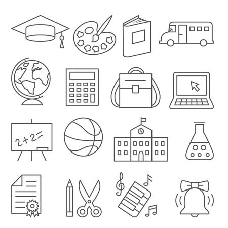 School and Education Line Iconsのイラスト素材