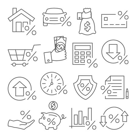 Loan and Credit line iconsのイラスト素材