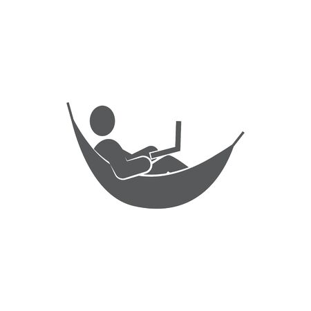 Hammock icon on white backgroundのイラスト素材