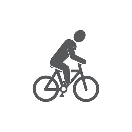 Cyclist icon on white background.のイラスト素材