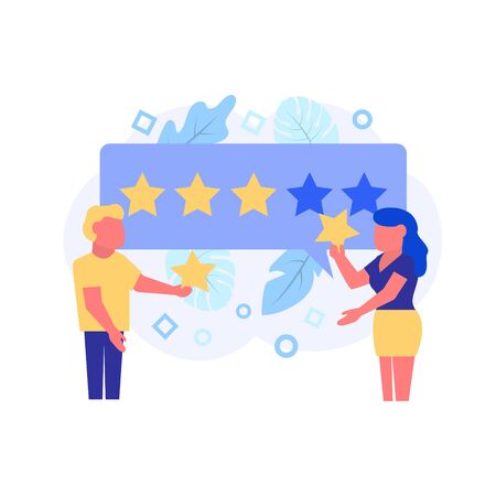 Feedback concept. Vector illustration in flat style.のイラスト素材