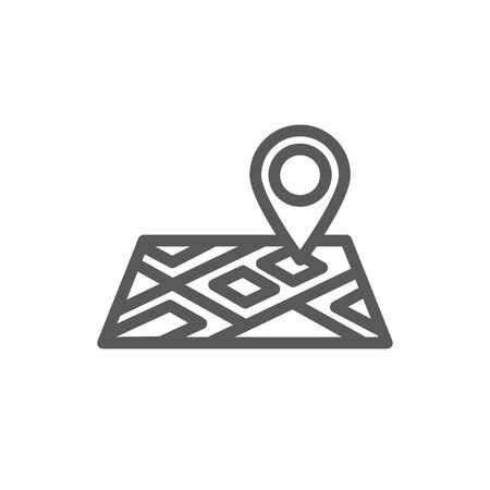 Map line icon on whiteのイラスト素材