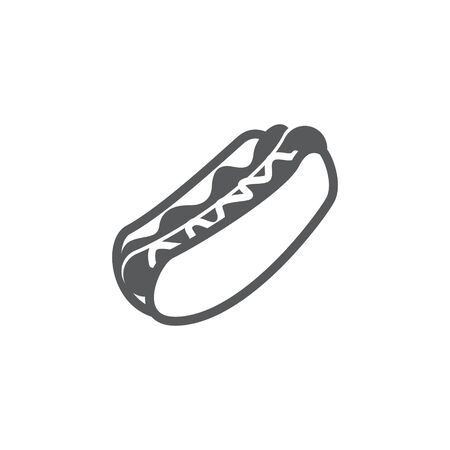 Hot dog icon on whiteのイラスト素材