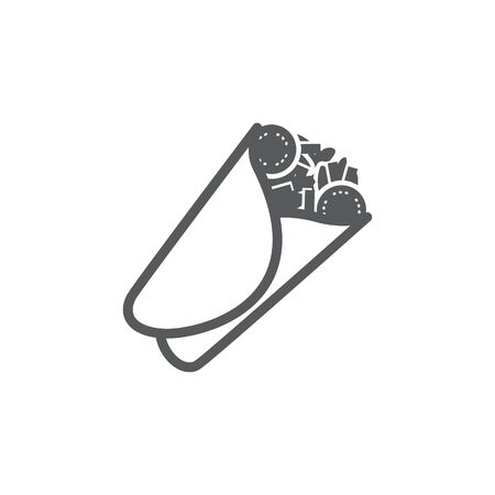 Burrito icon isolated on whiteのイラスト素材
