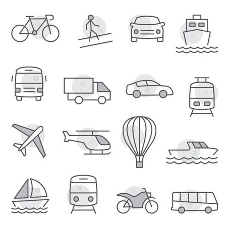 Transport icons set on white background.のイラスト素材