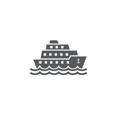 Ship icon on white backgroundのイラスト素材