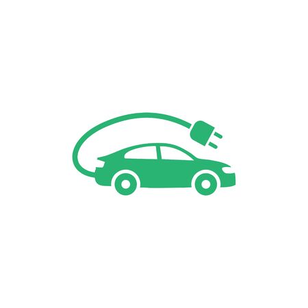 Electric car icon on white background.のイラスト素材