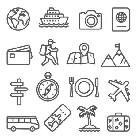 Travel and tourism line iconのイラスト素材