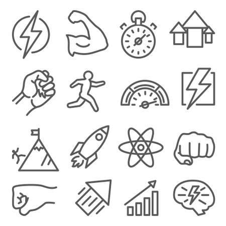 Power line icons on white background.のイラスト素材