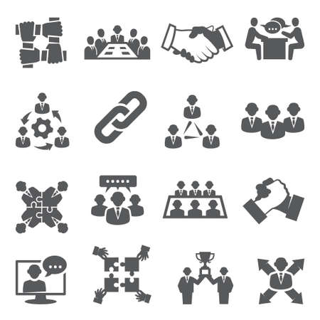 Partnership icons set on whiteのイラスト素材