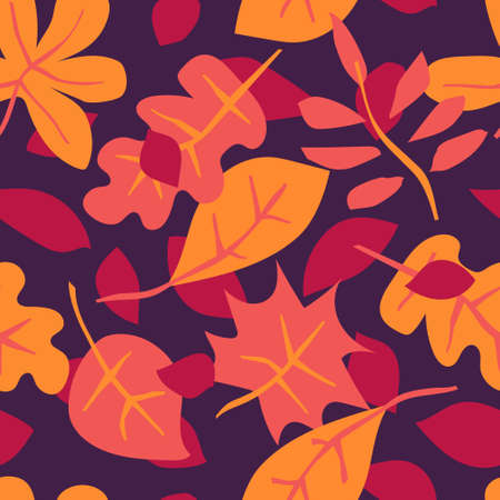 Seamless pattern with autumn leavesのイラスト素材