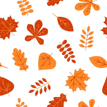 Seamless pattern with autumn leavesのイラスト素材