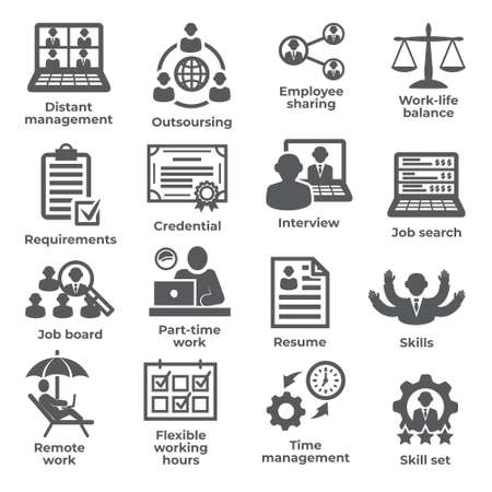 Work from home icons onのイラスト素材