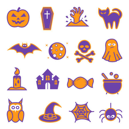Halloween icon set on whiteのイラスト素材