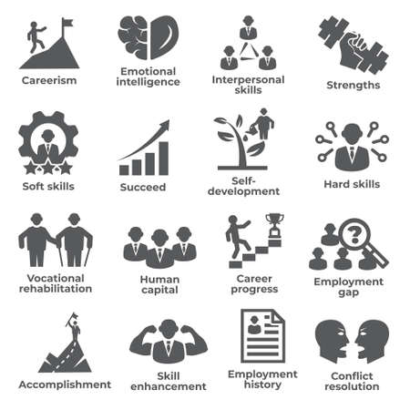 Employment icons set on whiteのイラスト素材