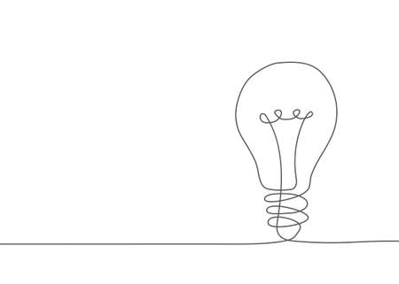 Light bulb One line drawingのイラスト素材