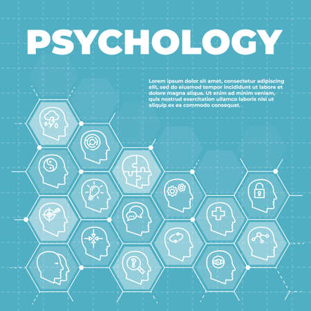 Psychology background with icons andのイラスト素材