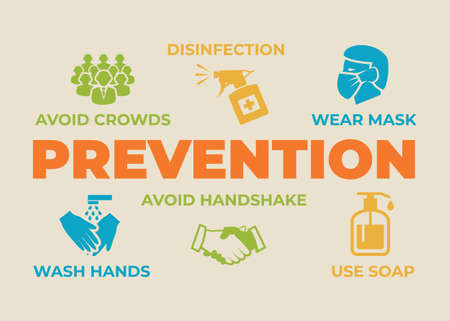 Prevention Concept with icons andのイラスト素材