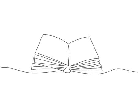Book One line drawing Vectorのイラスト素材