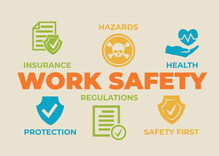 Work safety Concept with iconsのイラスト素材