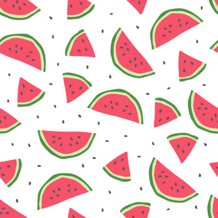 Seamless pattern with cute watermelonのイラスト素材