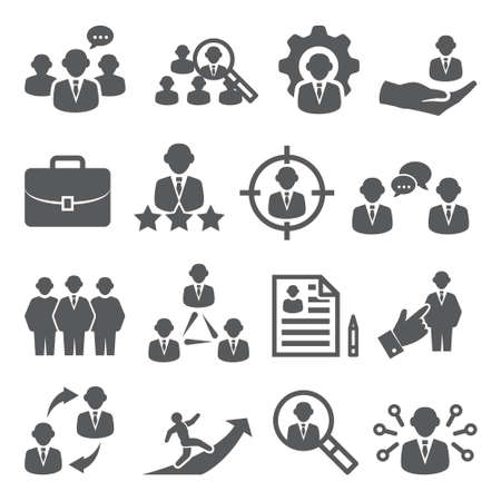 Staff icons set on whiteのイラスト素材