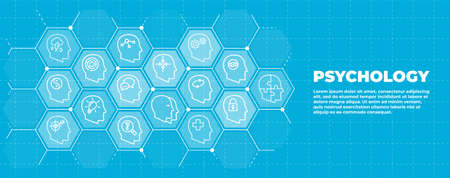 Psychology background with icons andのイラスト素材
