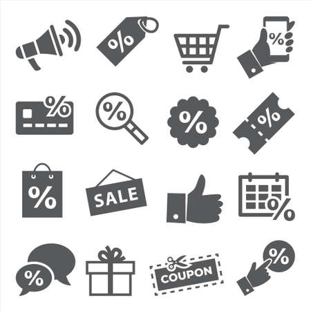 Promotion and coupon icons onのイラスト素材